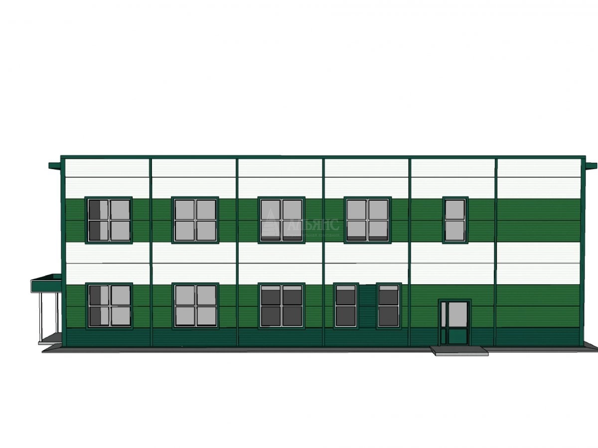 3D визуализация Офисно-складское здание из сэндвич-панелей - фото 12