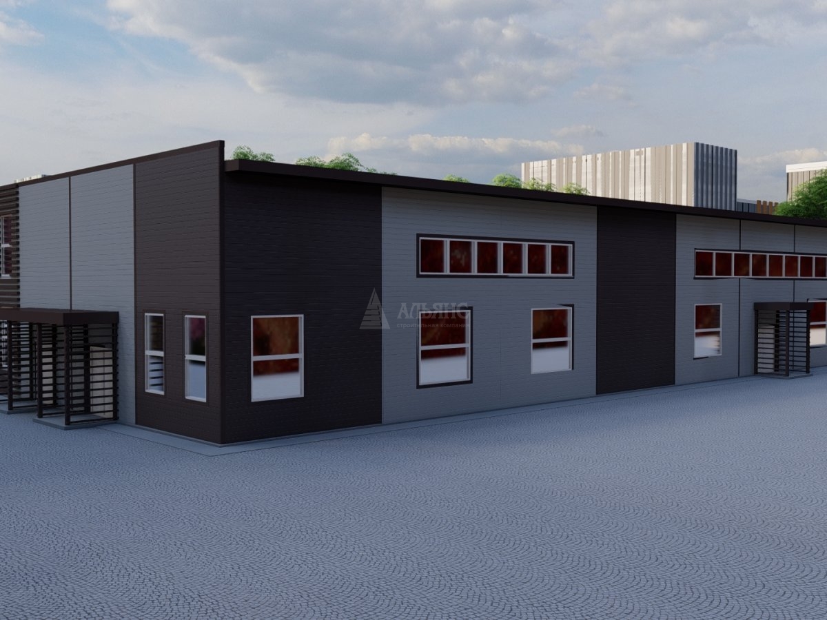 3D визуализация Склад-ангар с АБК из сэндвич-панелей - фото 4