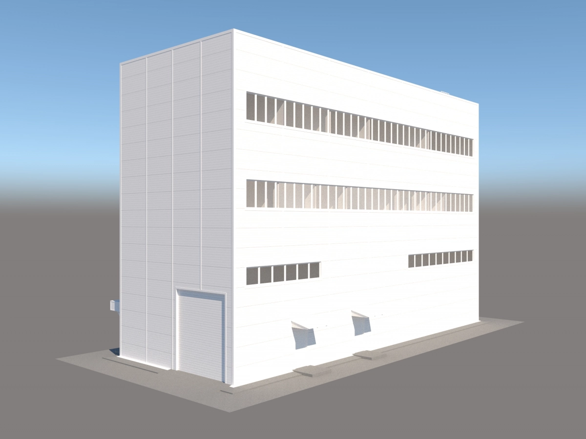 3D визуализация Административно-бытовой комплекс из сэндвич-панелей - фото 4