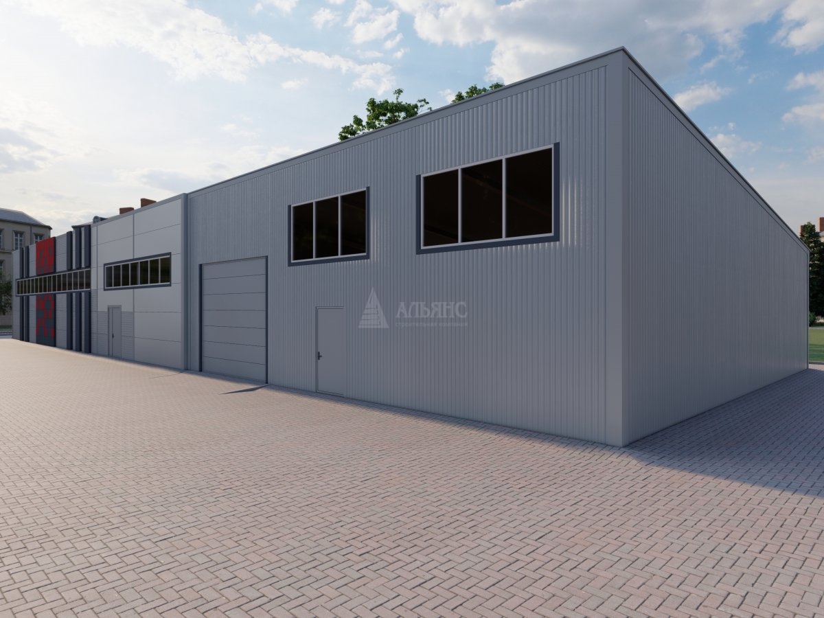 3D визуализация Магазин из сэндвич панелей с холодным складом - фото 3