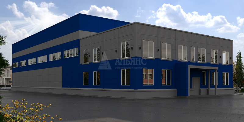 3D визуализация Производственное здание из сэндвич-панелей  - фото 2