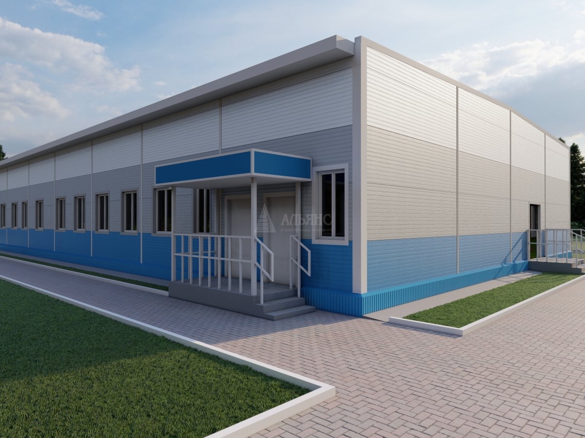 3D визуализация Офисное здание из сэндвич-панелей  - фото 3