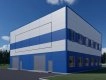 3D визуализация Здание склада с АБК